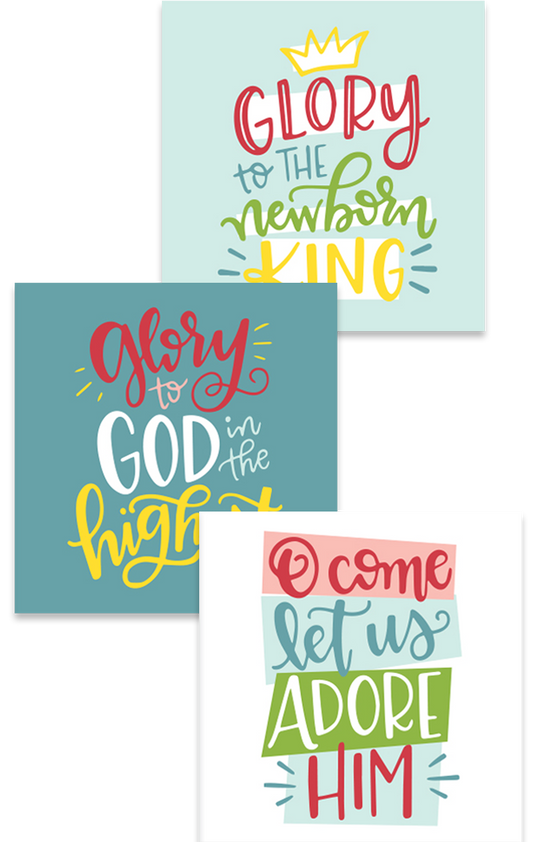 Word Art Mini Christmas Cards